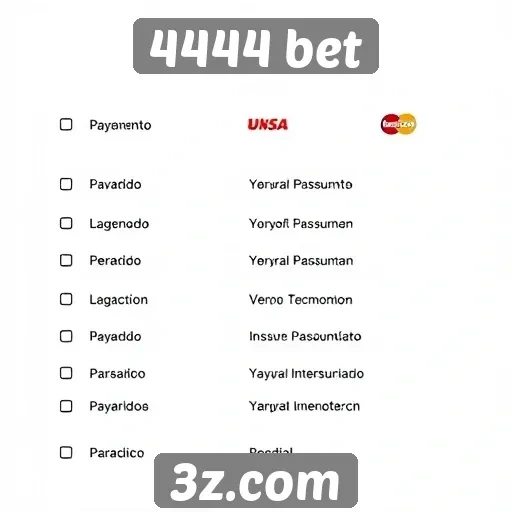 Métodos de pagamento aceitos pela 4444 bet